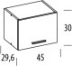 BogFran Szafka górna Nadstawka 45 cm wisząca kuchenna PATI PK29/PF30 Kaszmir (BF-PF30 KASZMIR KPL) 5
