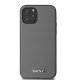 DKNY Tylna obudowa Apple PU Leather Silver Metal Logo Magsafe Case for iPhone 12/12 Pro Grey (57983120294) 1