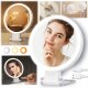 KAEM Duże podwójne lusterko kosmetyczne 1X+10X podświetlane LED do makijażu AKU 1