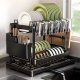 SHOPUJ.PL Suszarka na naczynia dwupoziomowa czarna ociekacz stojak do kuchni loft 6