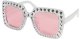 White bling-bling glasses with pink lenses (7393616538160) 1