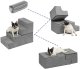 Boutiquezoo Schody dla psa NUXIE Premium 4 schodki rampa podest legowisko 4w1 60cm 4