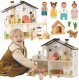 Tooky Toy Drewniany Domek dla Lalek z Akcesoriami i Rodzinką 20 el. (TP548) 1