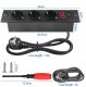 Listwa zasilająca Do zabudowy 3 gniazdka AC, 1 USB-A, 1 USB-C PD 20W czarna 2