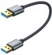 Kabel USB 3.0 A-A 5Gb/s nylonowy szary 0.3m SUNGUY 1