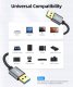 Kabel USB 3.0 A-A 5Gb/s nylonowy szary 0.3m SUNGUY 3