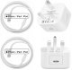 Ładowarka Lightning USB-C do Apple biała kabel i Wtyczka UK 2 sztuki 1