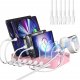 Ładowarka Stacja ładująca USB 50W 6-portowa organizer różowa SooPii CS61 1