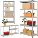 Retoo Regał metalowy magazynowy 2w1 5 półek garażowy 180X90X40CM 750KG-OR1116 (5907056109662) 1