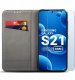 krainaGSM Etui Z Klapką Do Samsung S21 Zamykane Czarne Futerał + Szkło 9H 7
