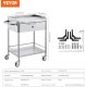 Vevor Wózek laboratoryjny biały 100kg stal nierdzewna 2 poziomy szuflada koła TPR 2