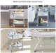 Vevor Wózek laboratoryjny biały 100kg stal nierdzewna 2 poziomy szuflada koła TPR 5