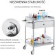 Vevor Wózek laboratoryjny biały 100kg stal nierdzewna 2 poziomy szuflada koła TPR 6