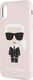 Karl Lagerfeld Karl Lagerfeld KLHCPXSLFKPI iPhone X/Xs hardcase jasnoróżowy/light pink Silicone Iconic uniwersalny 5