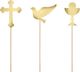 Party Deco Toppery na tort komunijny, złote, 31,5 cm, 6 szt. uniwersalny 1