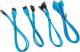 Corsair Zestaw kabli, 0.3m, Niebieski (ZUAD-1043) 1