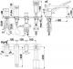 Bateria wannowa KFA Yoka 4-otworowe chrom (5535-210-00) 1