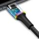 Kabel USB Baseus Halo Data Cable Podświetlany Nylonowy Kabel Przewód Usb Lightning Z Diodą Led 2.4a 0.5m Czarny (calgh-a01) 3