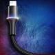 Kabel USB Baseus Halo Data Cable Podświetlany Nylonowy Kabel Przewód Usb Lightning Z Diodą Led 2.4a 0.5m Czarny (calgh-a01) 7
