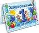 DP Craft Zaproszenie na roczek Baloniki niebieskie - 1 szt. uniwersalny 1
