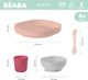 Beaba Komplet naczyń z silikonu z przyssawką pink 2