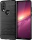 Hurtel Carbon Case elastyczne etui pokrowiec Motorola One Vision czarny uniwersalny 1