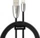 Kabel USB Baseus Torch podświetlany przewód kabel USB / Lightning 2.4A 1m w nylonowym oplocie z diodą LED czarny (CALHJ-C01) 1