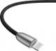 Kabel USB Baseus Torch podświetlany przewód kabel USB / Lightning 2.4A 1m w nylonowym oplocie z diodą LED czarny (CALHJ-C01) 2