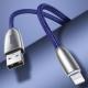 Kabel USB Baseus Torch podświetlany przewód kabel USB / Lightning 2.4A 1m w nylonowym oplocie z diodą LED czarny (CALHJ-C01) 5