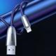 Kabel USB Baseus Torch podświetlany przewód kabel USB / Lightning 2.4A 1m w nylonowym oplocie z diodą LED czarny (CALHJ-C01) 7