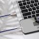 Kabel USB Baseus Torch podświetlany przewód kabel USB / Lightning 2.4A 1m w nylonowym oplocie z diodą LED czarny (CALHJ-C01) 9