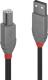 Kabel USB Lindy USB-A - USB-B 10 m Szary (36677) 1