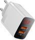 Ładowarka Baseus Baseus Mirror Lake szybka ładowarka Quick Charge 3.0 2x USB 18W z wyświetlaczem biały (CCJMHA-A02) uniwersalny 1