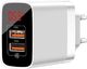 Ładowarka Baseus Baseus Mirror Lake szybka ładowarka Quick Charge 3.0 2x USB 18W z wyświetlaczem biały (CCJMHA-A02) uniwersalny 3