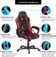 Fotel Gamvis Hyper Czarno-czerwony (materiałowy) 10