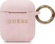 Guess Etui ochronne GUACCSILGLBK Silicone Glitter do AirPods 1/2 różowe 1