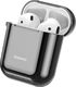 Baseus Baseus błyszczące silikonowe etui case na słuchawki AirPods 2gen / 1gen czarny (ARAPPOD-A01) uniwersalny 4