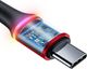 Kabel USB Baseus Halo Data Cable podświetlany nylonowy kabel przewód USB / USB Typ C z diodą LED 5A 40W 1m czerwony (CATGH-G09) uniwersalny 2