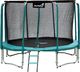 Trampolina ogrodowa Jumpi ogrodowa Maxy Comfort z siatką wewnętrzną 12.5 FT 374 cm zielona 1