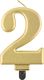 GoDan Świeczka urodzinowa "2" złota 8cm 1