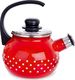 Orion Czajnik emaliowany CZERWONY W GROCHY 1,75L uniwersalny 1