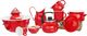 Orion Czajnik emaliowany CZERWONY W GROCHY 1,75L uniwersalny 1