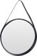 Home Styling Collection Lustro okrągłe na pasku 52cm czarne z paskiem LOFT uniwersalny 1
