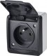 Elektro-Plast Hermes Gniazdo hermetyczne pojedyncze z/u 16A IP44 antracyt GNT 0321-07 2