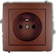 Karlik DECO Gniazdo pojedyncze z/u 2P+Z brązowy metalik (9DGP-1z) 1