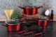 Berlinger Haus Zestaw garnków METALLIC BURGUNDY [BH-6162] 6