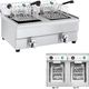 Royal Catering Frytkownica frytownica gastronomiczna dwukomorowa z kranami 230V 2x16L 1