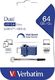 Pendrive Verbatim Store ‘n’ Go Dual, 64 GB  (49967) 2