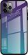 Hurtel Gradient Glass etui pokrowiec nakładka ze szkła hartowanego iPhone 11 Pro zielono-fioletowy uniwersalny 1