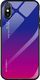 Hurtel Gradient Glass etui pokrowiec nakładka ze szkła hartowanego iPhone XS / iPhone X różowo-fioletowy uniwersalny 1